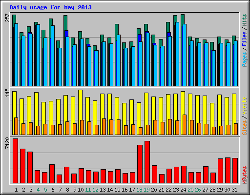 Daily usage for May 2013