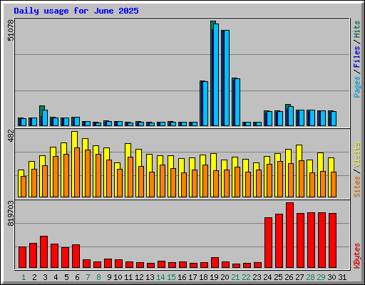Daily usage for June 2025