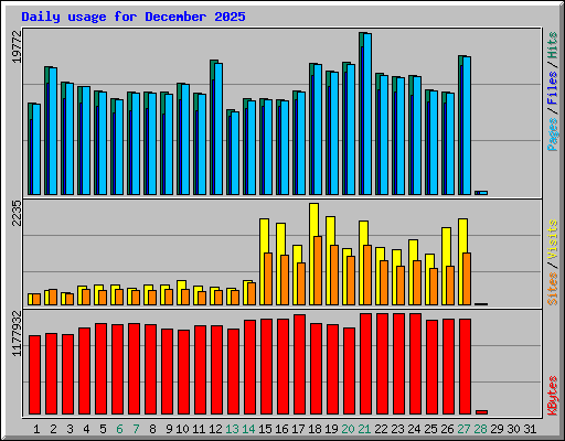 Daily usage for December 2025