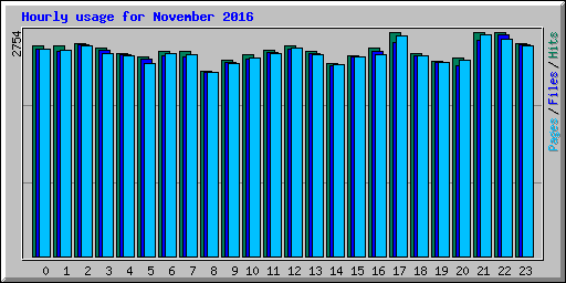 Hourly usage for November 2016