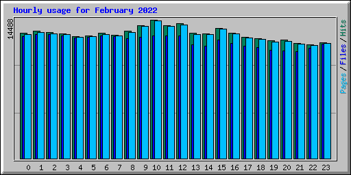 Hourly usage for February 2022